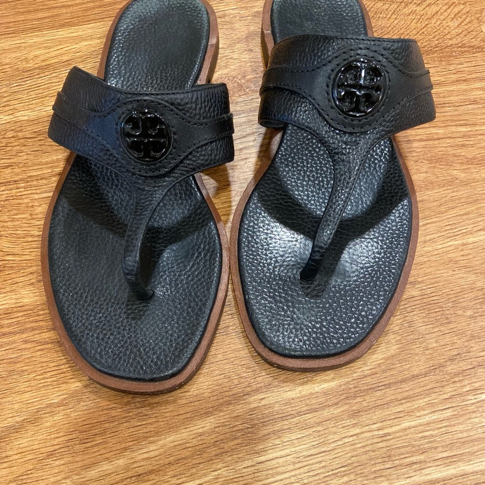 Tory Burch Black Leather Sandals 7